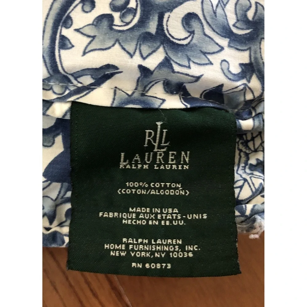 RALPH LAUREN Tamarind Blue Porcelain Cotton Comforter Size Full/Queen Gorgeous